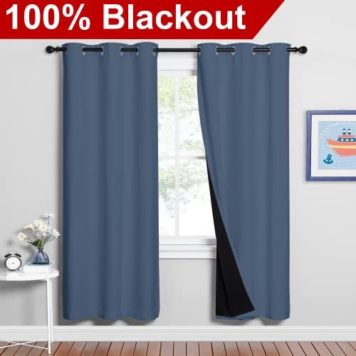 NICETOWN Full Shade Curtain Panels 72 inches Long, Pair of Energy Smart & Noise - Image 2