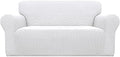 Easy-Going Stretch Oversized Loveseat Couch Covers Washable Snow White by Easy-Going