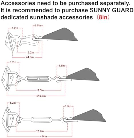 SUNNY GUARD Custom Size 19'x26' Rectangle Graphite Grey UV Block Sunshade - Image 3