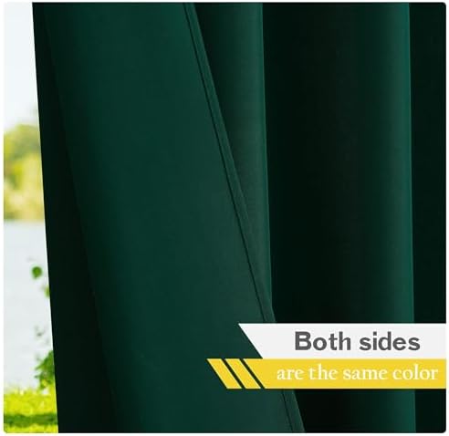 NICETOWN Canvas Patio Outdoor Curtains 95 inch Length 2 Pieces, Home Fashion - Image 2