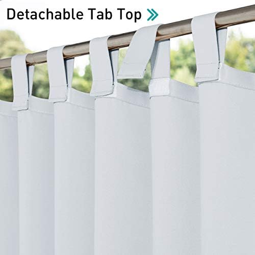 NICETOWN Outdoor Curtain for Patio Waterproof 84 inch Long, Detachable Tab Top - Image 5