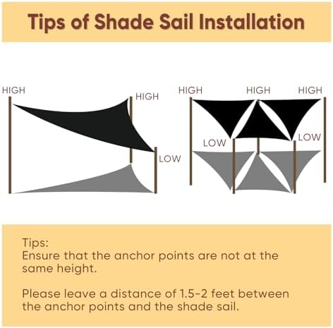 Shade&Beyond 17'X17'X24' Sun Shade Sail Black Triangle - Image 5