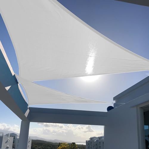 SUNNY GUARD Custom Size 17'x17'x17' Silver Grey Sun Shade Sail Triangle UV by SUNNYGUARD