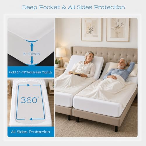 1 Pack Split King Mattress Protector Waterproof Cover - Image 4