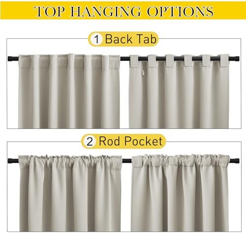 NICETOWN 2 Panels Fixed Outdoor Curtains - Image 3