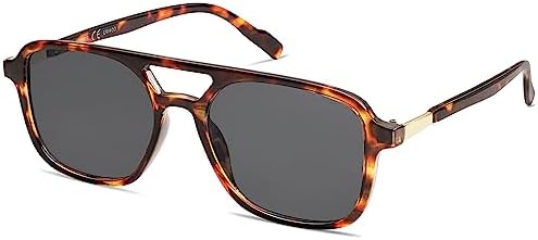 SOJOS Retro Aviator Sunglasses Womens Mens, Trendy Rectangle Shades SJ2202 by SOJOS
