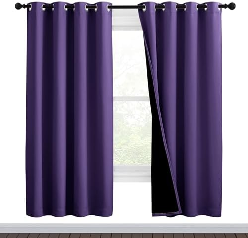NICETOWN Lilac Purple Full Shade Curtain Panels, Pair of Thermal Insulated & by NICETOWN