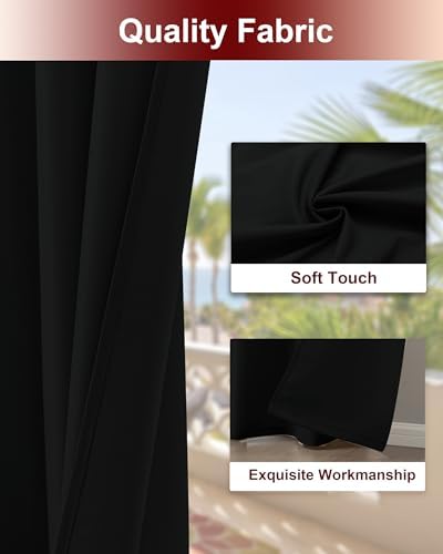 Grommet Outdoor Curtains for Patio Waterproof 8 Pcs 54x108 In Black - Image 4
