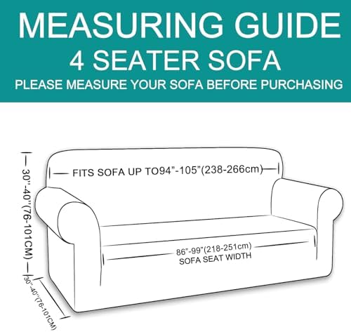 U-NICE HOME 4 Seater Stretch Couch Cover - Image 6