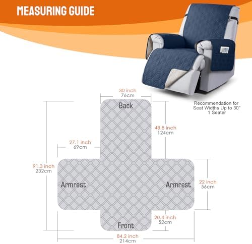 VANSOFY 100% Waterproof Recliner Chair Covers Washable - Image 2
