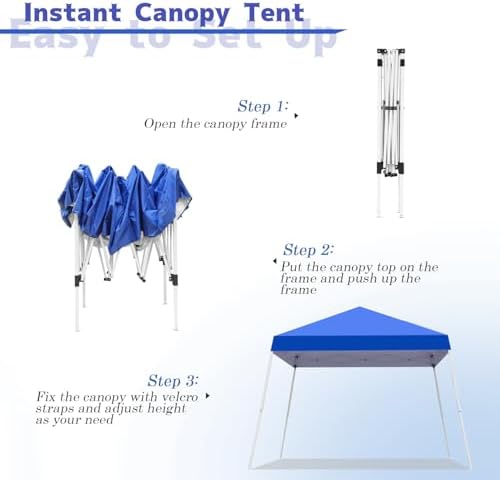 10x10FT Slant Leg Pop Up Canopy Tent, Portable Outdoor Shelter - Image 3