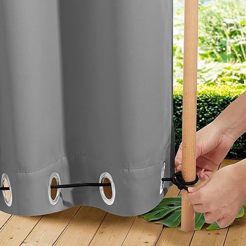 NICETOWN Gazebo Curtains Outdoor Waterproof W100 x L84 in Silver Grey - Image 5