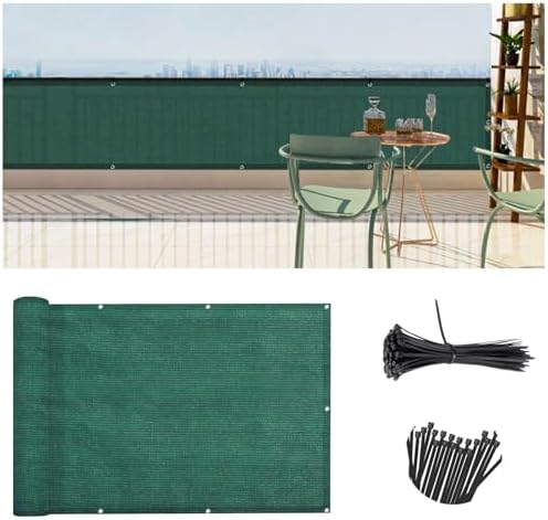 SUNLAX Custom Size 3'x7' Dark Green Balcony Privacy Screen 90% UV Block by SUNLAX