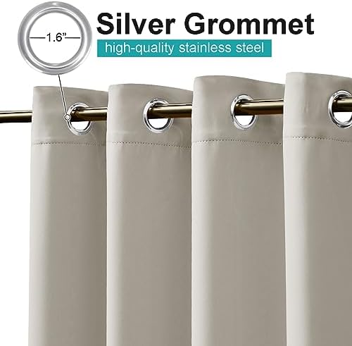 NICETOWN Outdoor Curtain for Patio Waterproof, W66 x L84 inch Blackout Thermal - Image 2