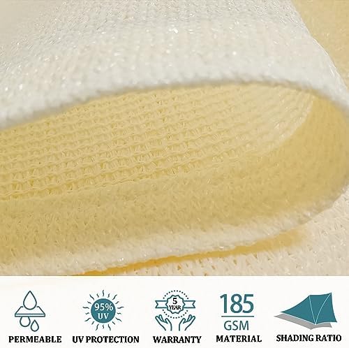Shade&Beyond 10'X14' Sun Shade Sail Cream Rectangle - Image 3