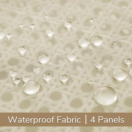 Outdoor Sheer Curtains for Patio Waterproof, 4 Panels Rod Pocket Indoor/Outdoor - Image 5