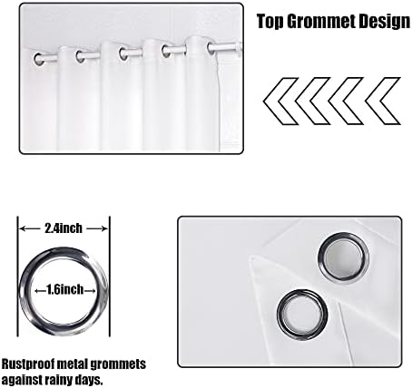 BONZER Outdoor Curtains for Patio Waterproof Weather Resistant Privacy - Image 4