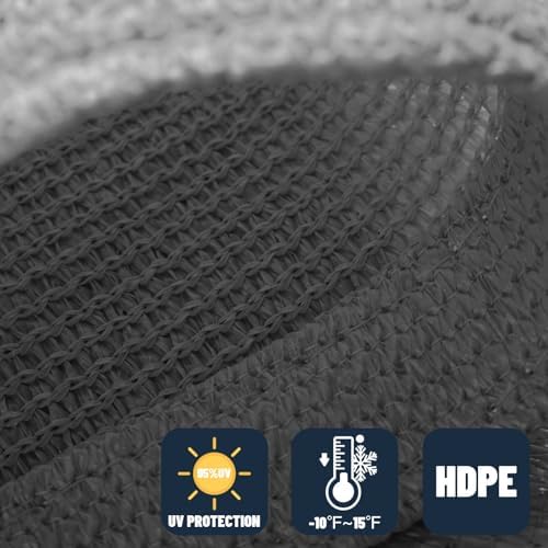 SUNNY GUARD Custom Size 8'x22' Rectangle Dark Grey UV Block Sunshade - Image 4
