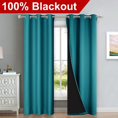NICETOWN Full Shade Curtain Panels, Forest Green, Pair of Thermal Insulated & - Image 2