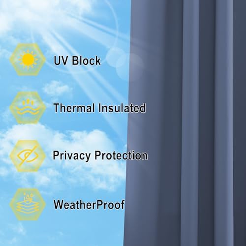 NICETOWN Fade Resistant Patio Curtains Outdoor Waterproof, Fade-Proof Curtains - Image 7
