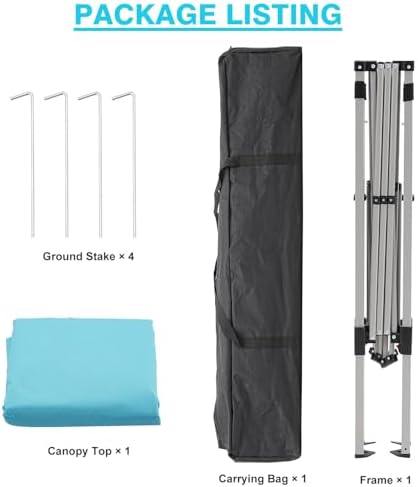 10x10 Slant Leg Pop Up Canopy Tent, Portable Outdoor Shelter - Image 6