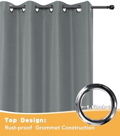 HolidayIdeas Outdoor Curtains for Patio Waterproof 4 Pcs 54x95 Inch Grey - Image 4