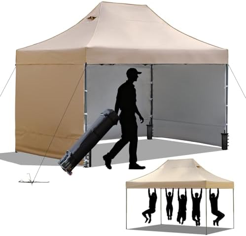 10x15 Heavy Duty Pop Up Canopy Tent, Outdoor Easy Up Canopy Outdoor Party Tents by AERGERGER