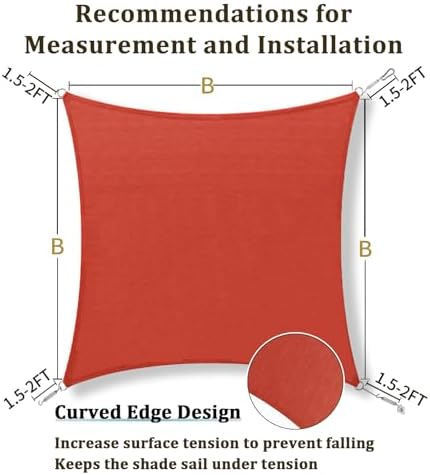 Shade&Beyond 20'X26' Sun Shade Sail Rust Red Rectangle - Image 6