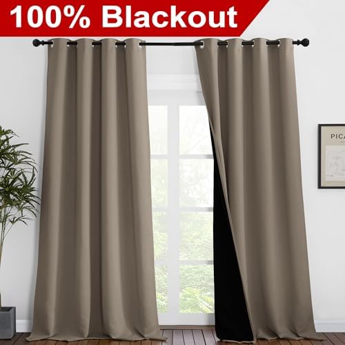 NICETOWN Total Shade Curtains and Draperies, Heavy-Duty Full Light Shading - Image 2