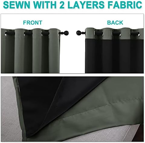 NICETOWN 100% Blackout Curtains 86 inches Long, Pair of Energy Smart & Noise - Image 5