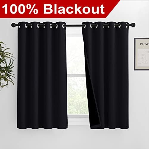 NICETOWN Complete 100% Blackout Curtain Set, Thermal Insulated & Energy - Image 2