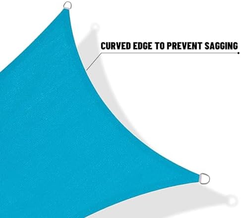 SUNNY GUARD Custom Size 8'x11'x13.6' Turquoise Blue Sun Shade Sail Right - Image 7