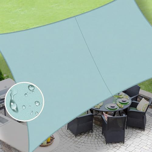 LOVE STORY Custom Size 8' x 8' Waterproof Sun Shade Sail, Sky Blue by LOVESTORY