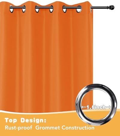 Outdoor Curtains for Patio Waterproof 4 Pcs 54x108 Inch Mecca Orange - Image 4