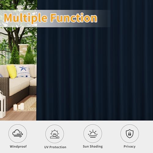 Easy-Going Outdoor Patio Curtains 2 Panels, 110x96 inch - Image 5
