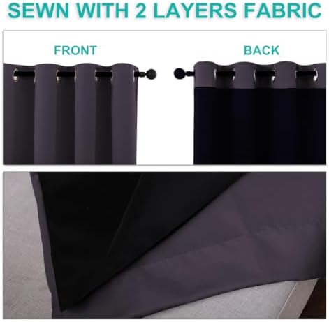 NICETOWN 100% Blackout Window Curtain Panels, 2 Pieces, Full Light Blocking - Image 5