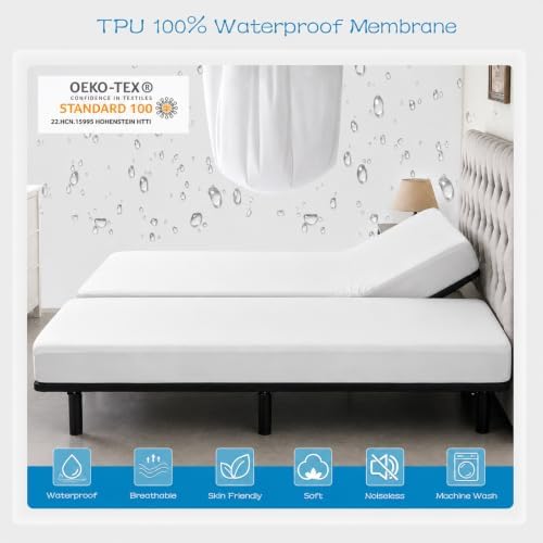 1 Pack Split King Mattress Protector Waterproof Cover - Image 2