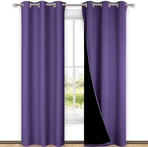 NICETOWN Lilac Purple Full Shade Curtain Panels, Pair of Thermal Insulated & by NICETOWN