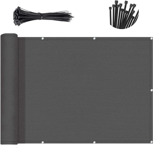 SUNNY GUARD 3' x 32' Balcony Privacy Screen, HDPE Patio Railing Cover Fence by SUNNYGUARD