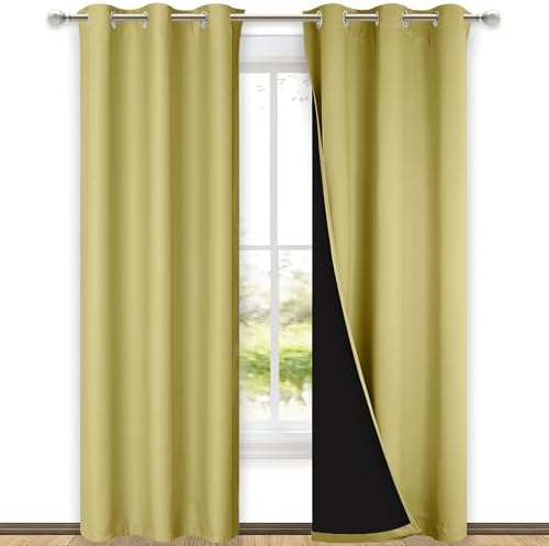 NICETOWN Paler Yellow Full Shade Curtain Panels, Pair of Thermal Insulated & by NICETOWN