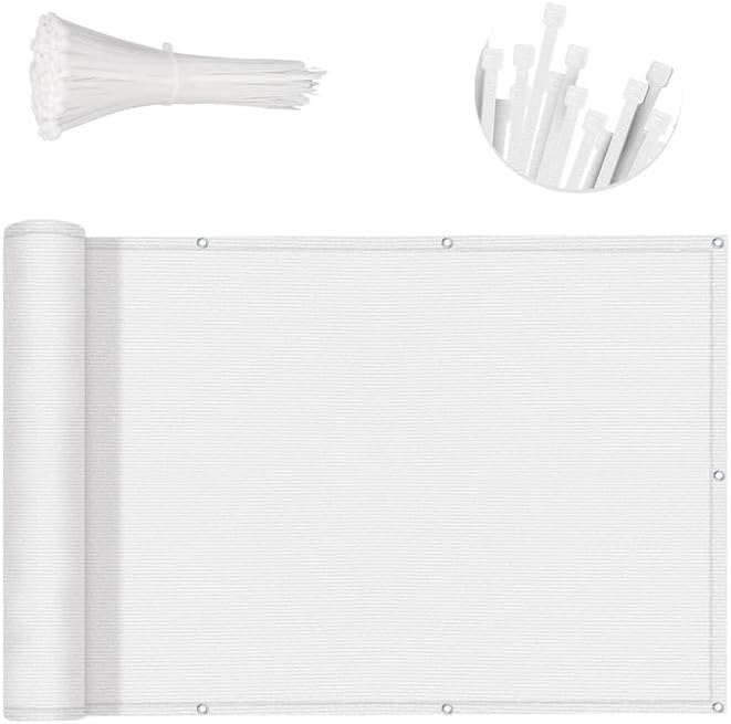SUNNY GUARD 3' x 6' Balcony Privacy Screen, HDPE Patio Railing Cover Fence by SUNNYGUARD