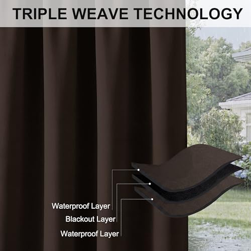 RYB HOME Outdoor Curtains for Patio Waterproof Privacy Thermal Insulated - Image 6