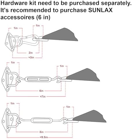 SUNLAX Sun Shade Sail 7'x10' Turquoise Blue Rectangle Custom Size - Image 3