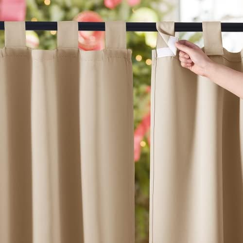 NICETOWN Outdoor Curtains for Patio Waterproof 84" L Detachable Top 2 PCs by NICETOWN