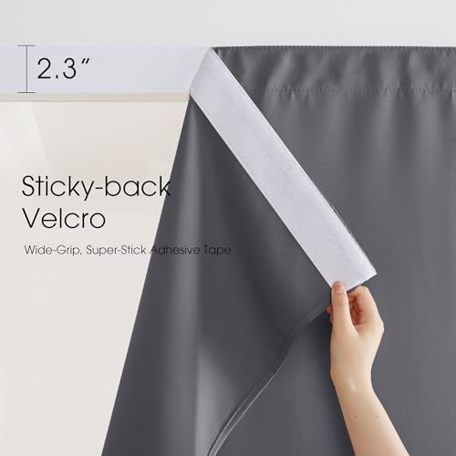 NICETOWN Fade Resistant Patio Curtains Outdoor Waterproof W84xL108 in Grey - Image 2