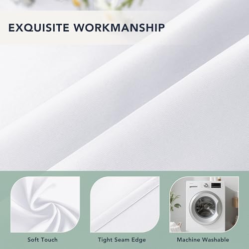 White Outdoor Curtains for Patio Waterproof, 6 Drape Panels - Image 5