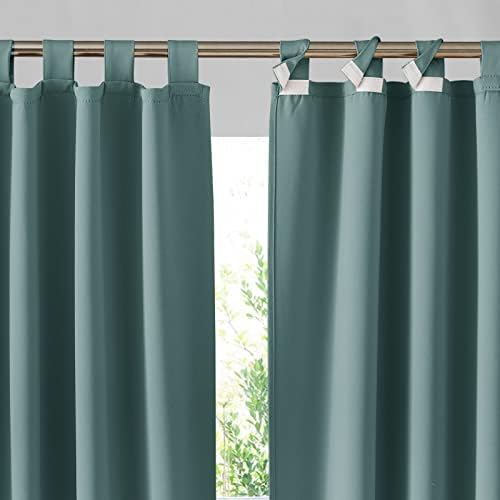 RYB HOME Adhesive Detachable Top Outdoor Curtains, Waterproof Blackout Privacy by RYBHOME
