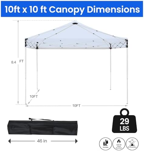 10x10ft Pop Up Canopy Tent, Heavy Duty Waterproof Folding Tent - Image 2