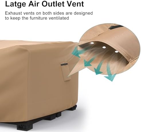 Waterproof Outdoor Patio Furniture Covers 138"L×86"W×28"H Brown - Image 3