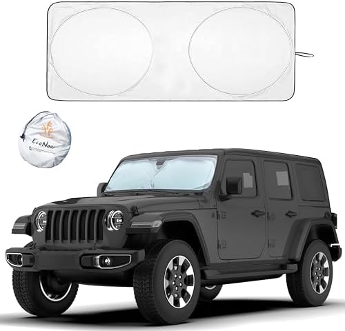 EcoNour Jeep Windshield Sun Shade, Foldable UV Sun Shield, Jeep Accessories by EcoNour